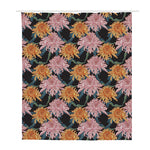 Japanese Chrysanthemum Pattern Print Polyester Shower Curtain
