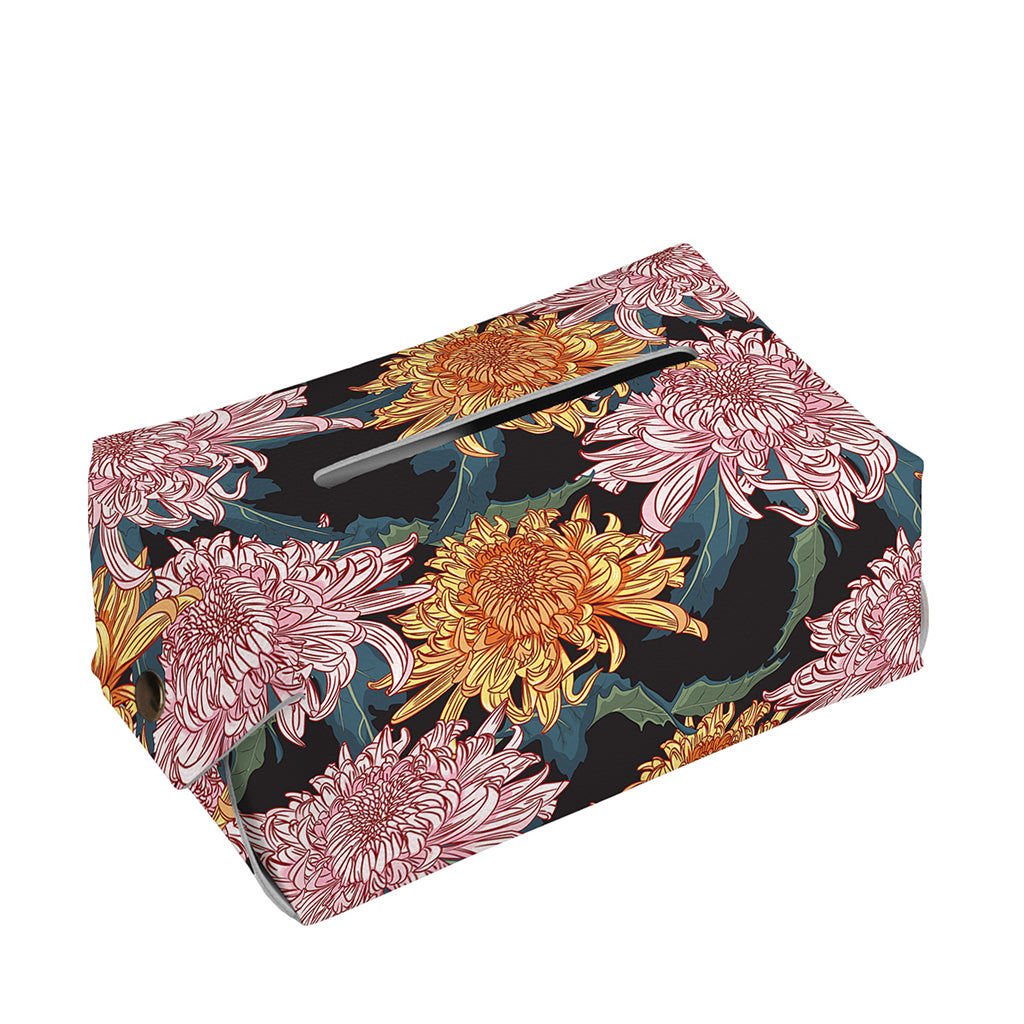 Japanese Chrysanthemum Pattern Print Rectangle Tissue Box Cover