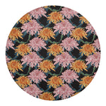 Japanese Chrysanthemum Pattern Print Round Blanket