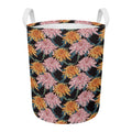 Japanese Chrysanthemum Pattern Print Round Laundry Basket