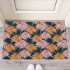 Japanese Chrysanthemum Pattern Print Rubber Doormat