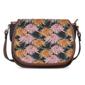 Japanese Chrysanthemum Pattern Print Saddle Bag