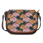 Japanese Chrysanthemum Pattern Print Saddle Bag
