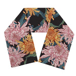 Japanese Chrysanthemum Pattern Print Scarf