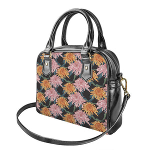 Japanese Chrysanthemum Pattern Print Shoulder Handbag