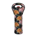 Japanese Chrysanthemum Pattern Print Single Neoprene Wine Tote