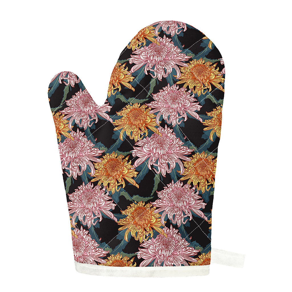 Japanese Chrysanthemum Pattern Print Single Oven Mitt