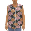 Japanese Chrysanthemum Pattern Print Sleeveless Baseball Jersey