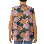 Japanese Chrysanthemum Pattern Print Sleeveless Baseball Jersey