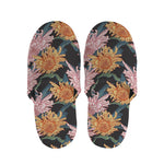 Japanese Chrysanthemum Pattern Print Slippers