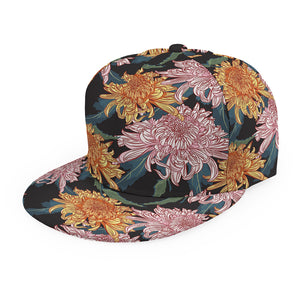 Japanese Chrysanthemum Pattern Print Snapback Cap