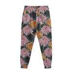 Japanese Chrysanthemum Pattern Print Sweatpants