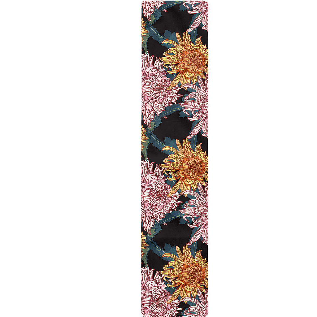 Japanese Chrysanthemum Pattern Print Table Runner