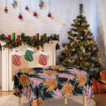 Japanese Chrysanthemum Pattern Print Tablecloth