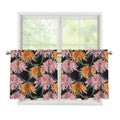 Japanese Chrysanthemum Pattern Print Tier Curtains