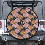 Japanese Chrysanthemum Pattern Print Tire Cover With Camera Hole