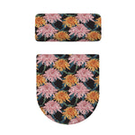 Japanese Chrysanthemum Pattern Print Toilet Lid And Tank Cover Set