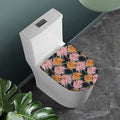 Japanese Chrysanthemum Pattern Print Toilet Lid Cover