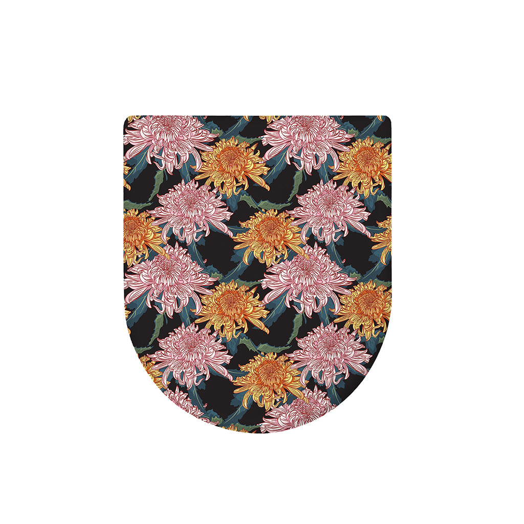Japanese Chrysanthemum Pattern Print Toilet Lid Cover
