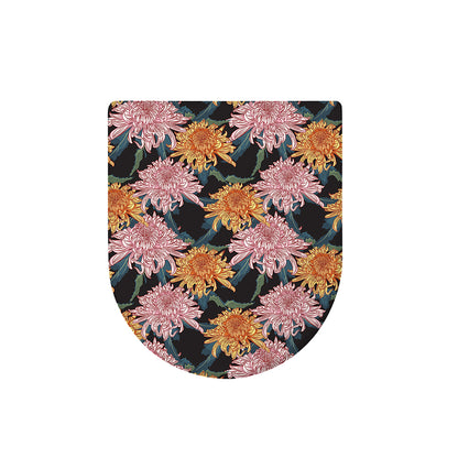 Japanese Chrysanthemum Pattern Print Toilet Lid Cover