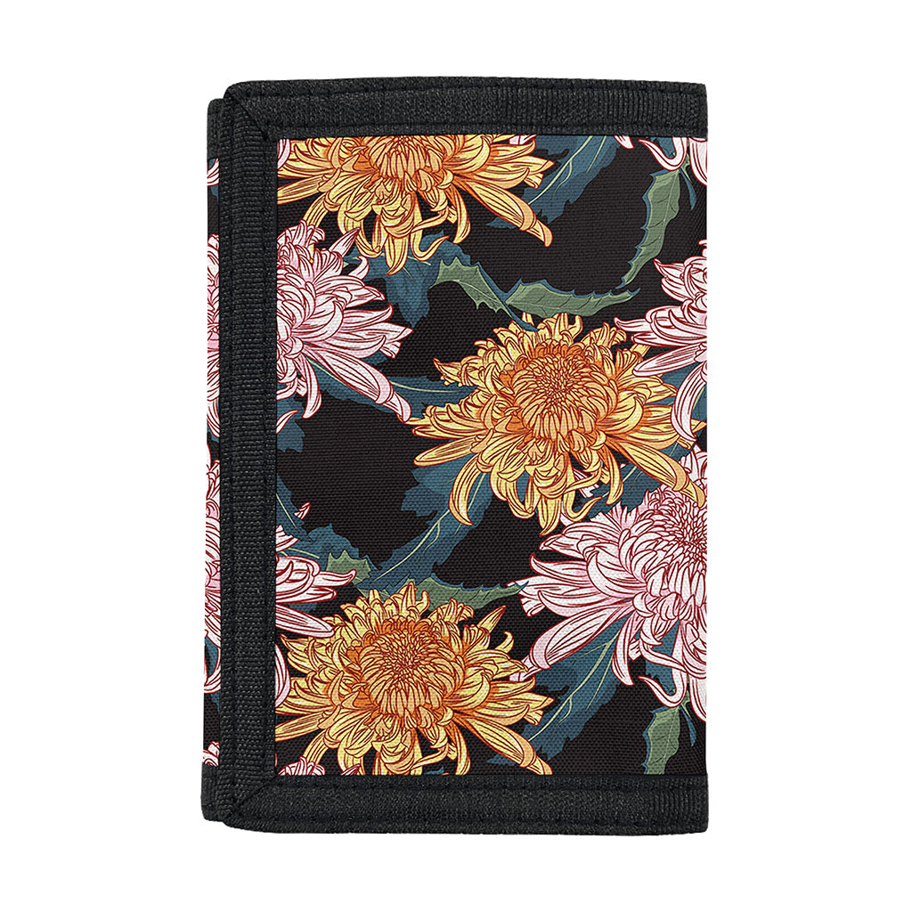Japanese Chrysanthemum Pattern Print Trifold Wallet