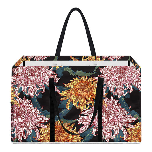 Japanese Chrysanthemum Pattern Print Utility Tote Bag