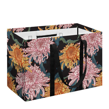 Japanese Chrysanthemum Pattern Print Utility Tote Bag