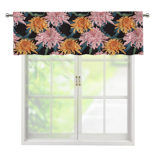 Japanese Chrysanthemum Pattern Print Window Valance
