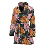 Japanese Chrysanthemum Pattern Print Women's Bathrobe