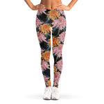 Japanese Chrysanthemum Pattern Print Women's Leggings