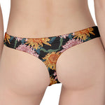 Japanese Chrysanthemum Pattern Print Women's Thong