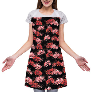 Japanese Cluster Amaryllis Pattern Print Adjustable Apron