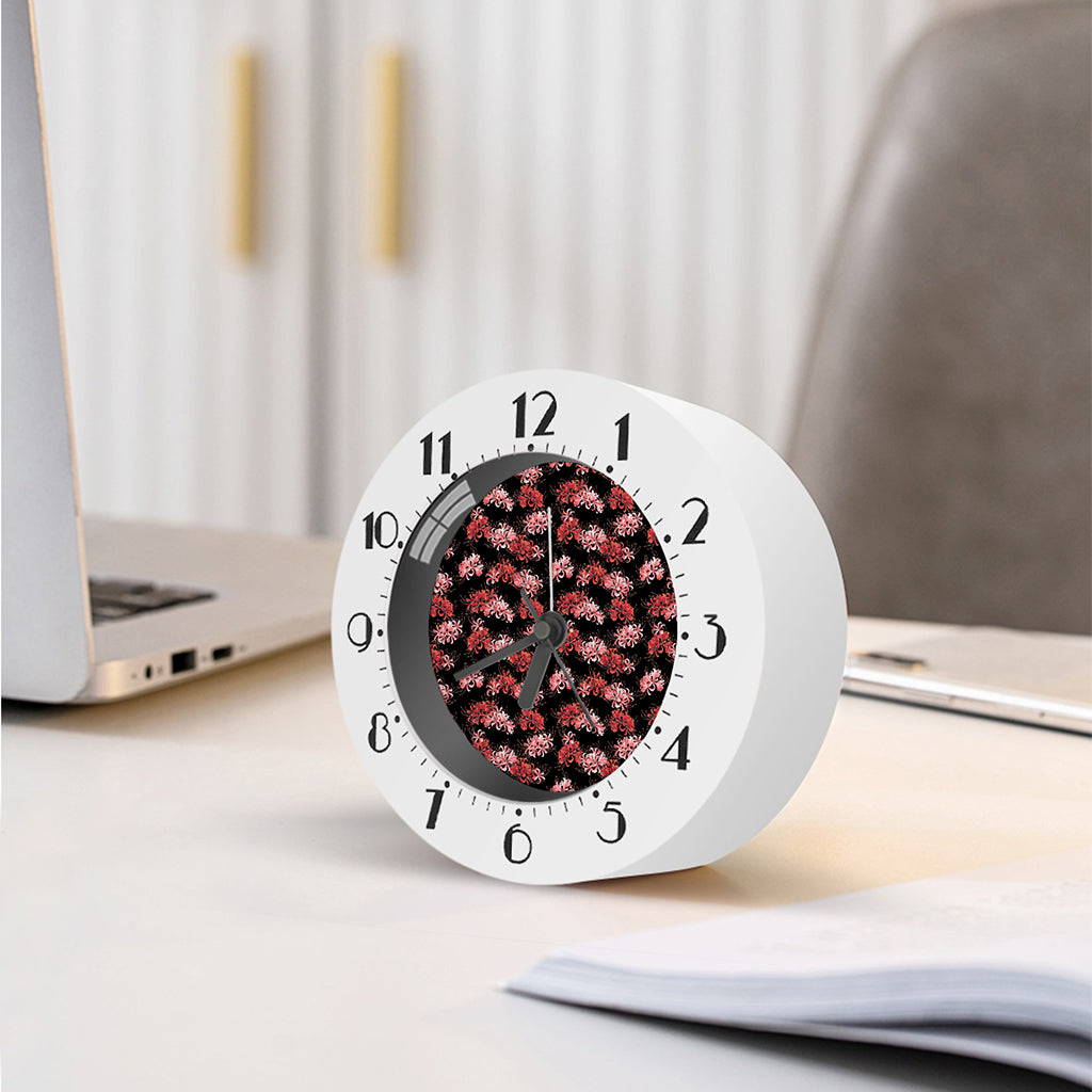 Japanese Cluster Amaryllis Pattern Print Alarm Clock