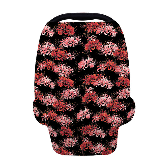 Japanese Cluster Amaryllis Pattern Print Baby Seat Cover