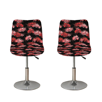 Japanese Cluster Amaryllis Pattern Print Bar Stool Covers