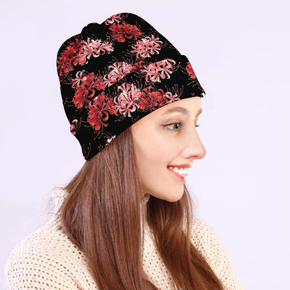 Japanese Cluster Amaryllis Pattern Print Beanie
