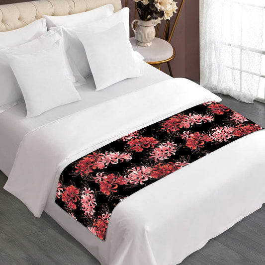 Japanese Cluster Amaryllis Pattern Print Bed Runner