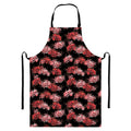 Japanese Cluster Amaryllis Pattern Print Bib Apron With Pocket