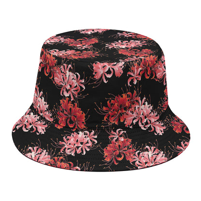 Japanese Cluster Amaryllis Pattern Print Bucket Hat