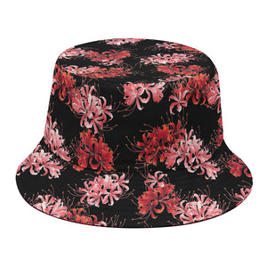 Japanese Cluster Amaryllis Pattern Print Bucket Hat