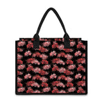Japanese Cluster Amaryllis Pattern Print Canvas Tote Bag
