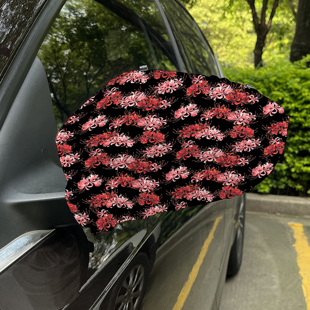 Japanese Cluster Amaryllis Pattern Print Car Side Mirror Covers