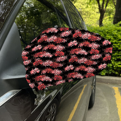 Japanese Cluster Amaryllis Pattern Print Car Side Mirror Covers