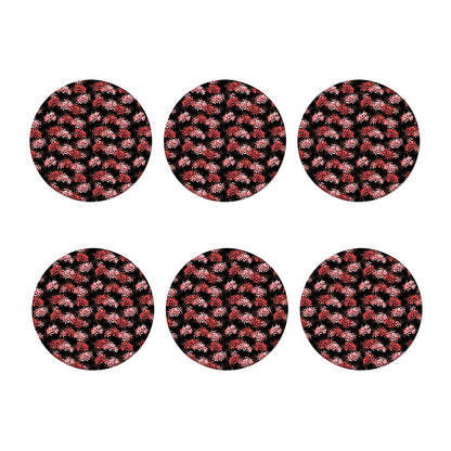 Japanese Cluster Amaryllis Pattern Print Coaster Set