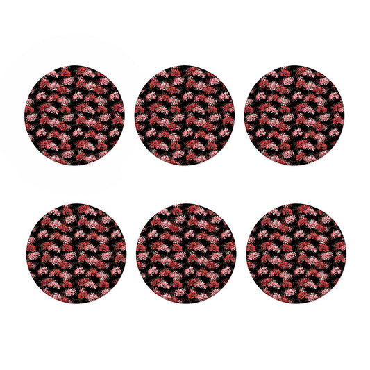 Japanese Cluster Amaryllis Pattern Print Coaster Set
