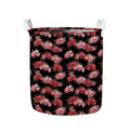 Japanese Cluster Amaryllis Pattern Print Collapsible Laundry Basket