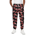 Japanese Cluster Amaryllis Pattern Print Cotton Sweatpants
