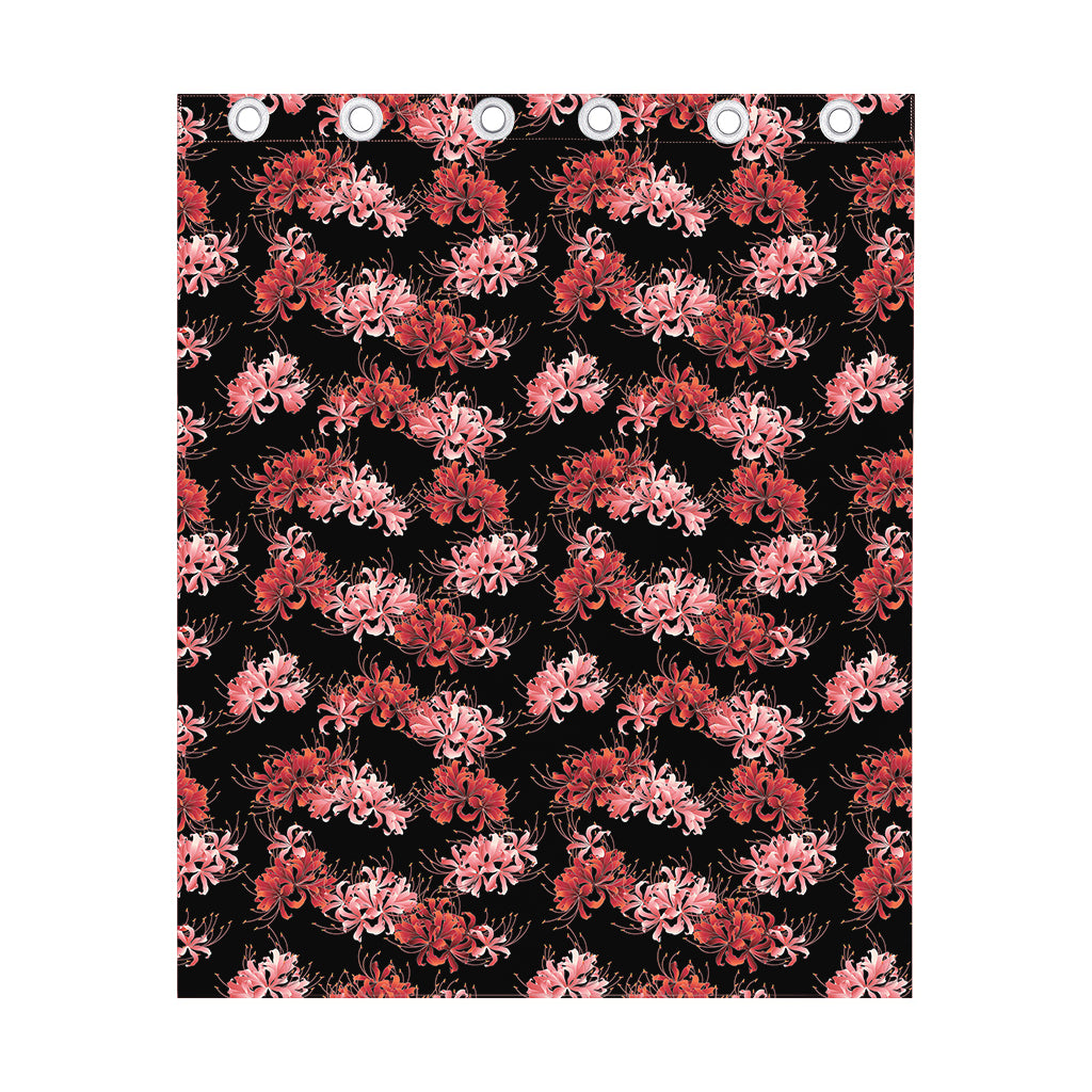 Japanese Cluster Amaryllis Pattern Print Curtain