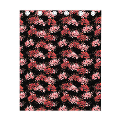 Japanese Cluster Amaryllis Pattern Print Curtain