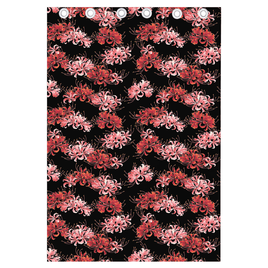 Japanese Cluster Amaryllis Pattern Print Curtain